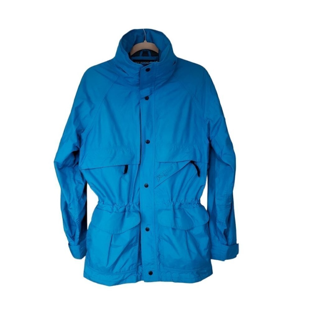 Vintage JanSport Blue Ski Hiking Rain Windbreaker Nylon Jacket
